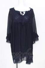 画像1: INGEBORG / お花モチーフシフォントップス  紺 S-26-07-11-010-LO-BL-HR-ZS (1)