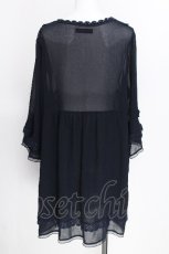 画像2: INGEBORG / お花モチーフシフォントップス  紺 S-26-07-11-010-LO-BL-HR-ZS (2)