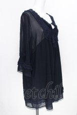画像3: INGEBORG / お花モチーフシフォントップス  紺 S-26-07-11-010-LO-BL-HR-ZS (3)