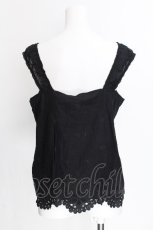 画像2: INGEBORG / 刺繍入りキャミソール 11号 黒 S-26-07-11-013-LO-TO-HR-ZS (2)