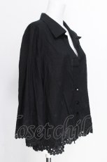 画像3: INGEBORG / 刺繍入りカーディガン 13号 黒 S-26-07-11-024-LO-BL-HR-ZS (3)