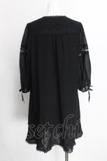 画像2: INGEBORG / レース切り替えシフォンワンピース 9 黒 S-26-07-11-028-LO-OP-HR-ZS (2)