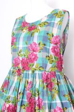画像3: Jane Marple / ローズマドラスDayドレス  グリーン S-26-07-13-032-JM-OP-HR-ZS (3)