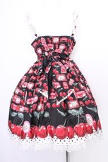 画像2: Angelic Pretty / Cherry Jam Labelジャンパースカート  黒 S-26-07-13-044-AP-OP-HR-ZS (2)