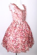 画像3: axes femme / ローズ柄シースルーレイヤードワンピース  ピンク S-26-07-14-037-AX-OP-HR-ZS (3)