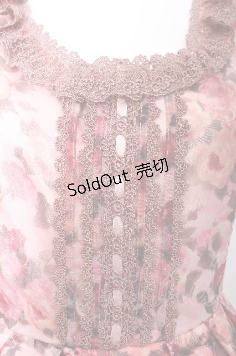 画像4: axes femme / ローズ柄シースルーレイヤードワンピース  ピンク S-26-07-14-037-AX-OP-HR-ZS (4)