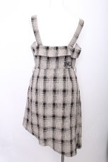画像2: NieR Clothing / チェックジャンパースカート  ベージュｘ黒 S-26-07-14-048-PU-OP-HR-ZS (2)