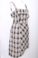 画像3: NieR Clothing / チェックジャンパースカート  ベージュｘ黒 S-26-07-14-048-PU-OP-HR-ZS (3)