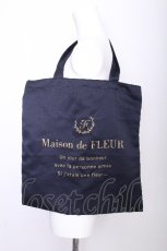 画像1: Maison de FLEUR / ロゴプリントトートバッグ  ネイビー S-26-07-14-006-LO-BG-HR-ZS (1)