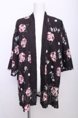 画像1: NieR Clothing / 九尾の狐半袖羽織  黒 S-26-07-14-027-PU-TO-HR-ZS (1)