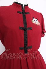 画像4: Ank Rouge / パンダ刺繍チャイナワンピース  赤 S-26-07-16-032-CA-OP-AS-ZS (4)
