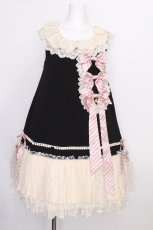 画像1: Grove Deer / Parallel Dolls Sweetジャンパースカート  黒×アイボリー S-26-07-16-040-LO-OP-TE-ZS (1)