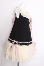 画像2: Grove Deer / Parallel Dolls Sweetジャンパースカート  黒×アイボリー S-26-07-16-040-LO-OP-TE-ZS (2)