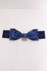 画像1: Enchantlic Enchantilly / 薔薇姫の王冠リボンバレッタ  青 S-26-07-16-003-LO-AC-TE-ZS (1)