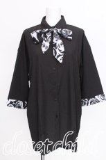 画像1: NieR Clothing / 切替半袖シャツ  黒 S-26-07-17-031-PU-BL-AS-ZS (1)