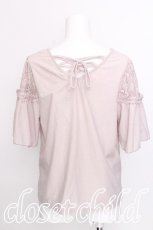 画像2: axes femme / レース切替カットソー  ピンク S-26-07-17-032-AX-BL-AS-ZS (2)