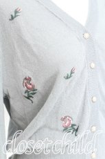 画像3: axes femme POETIQUE / ローズ刺繍ラメカーディガン  サックス S-26-07-17-041-AX-TO-AS-ZS (3)