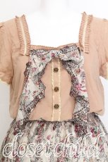 画像3: axes femme / 花柄プリントプリーツ切替ワンピース  オレンジｘベージュ S-26-07-17-050-AX-SK-HR-ZS (3)