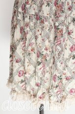 画像4: axes femme / 花柄プリントプリーツ切替ワンピース  オレンジｘベージュ S-26-07-17-050-AX-SK-HR-ZS (4)