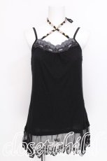 画像1: axes femme / /裾レースビジューホルターキャミソール  黒 S-26-07-17-026-AX-TO-HR-ZS (1)