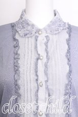 画像3: axes femme / 襟刺繍デザインブラウス風プルオーバー  ブルーｘグレー S-26-07-17-028-AX-TO-AS-ZS (3)