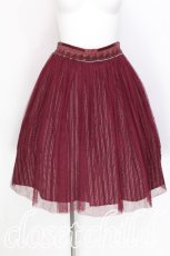 画像1: axes femme / チュール重ね柄スカート M ワイン S-26-07-19-039-AX-SK-SZ-ZS (1)