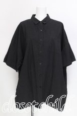 画像1: KRY CLOTHING / バック刺繍半袖シャツ  黒 S-26-07-19-004-PU-BL-HR-ZS (1)