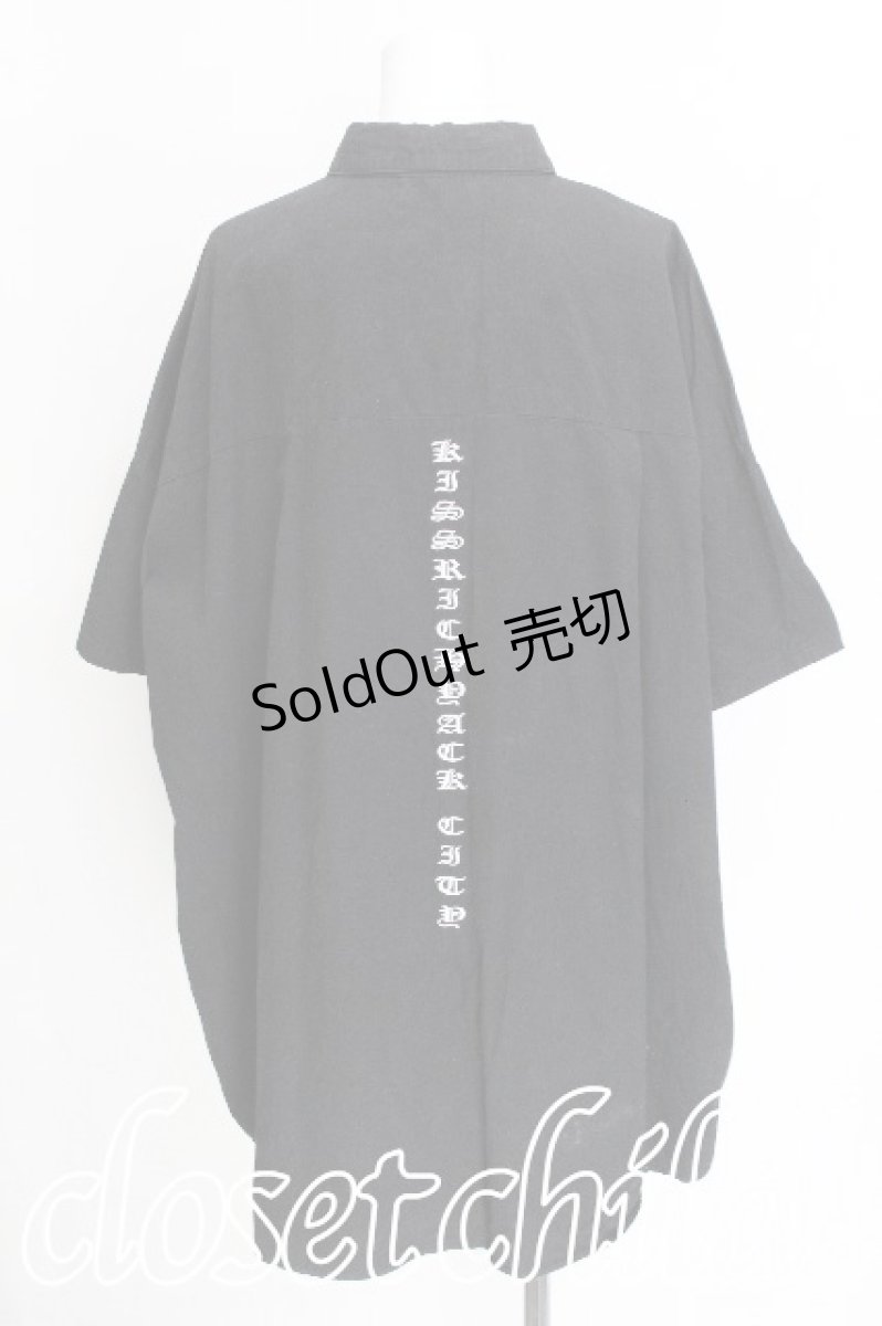 画像2: KRY CLOTHING / バック刺繍半袖シャツ  黒 S-26-07-19-004-PU-BL-HR-ZS (2)