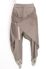 画像1: Ozz conte / ラップデザインサルエルパンツ  ベージュ S-26-07-19-047-OO-PA-SZ-ZS (1)
