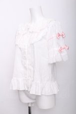 画像2: Kurumi Collaboration / KRハナジゴスリーブワンピース S 白 S-26-07-19-1057-LO-OP-HR-ZS (2)