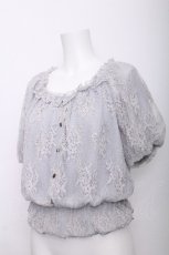 画像4: axes femme / 総レースプルオーバー  サックス S-26-07-19-1042-AX-TO-AS-ZS (4)