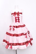 画像1: BABY,THE STARS SHINE BRIGHT / BABY Ribbon Sweet Diary ジャンパースカート  ピンク S-26-07-19-1049-BA-OP-HR-ZS (1)