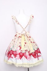 画像2: Angelic Pretty / Little Bunny Strawberryエプロン風スカート  イエロー S-26-07-19-1050-AP-SK-AS-ZS (2)