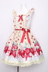 画像4: Angelic Pretty / Little Bunny Strawberryエプロン風スカート  イエロー S-26-07-19-1050-AP-SK-AS-ZS (4)
