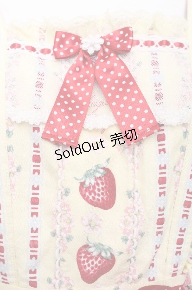 画像6: Angelic Pretty / Little Bunny Strawberryエプロン風スカート  イエロー S-26-07-19-1050-AP-SK-AS-ZS (6)
