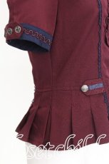 画像4: Ozz oneste / ナポレオンデザインセーラー襟半袖ブラウス  ワイン S-26-07-19-001-OO-BL-SZ-ZS (4)