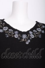 画像5: axes femme / 花刺繍長袖リブプルオーバー  黒 S-26-07-21-024-AX-TO-AS-ZS (5)