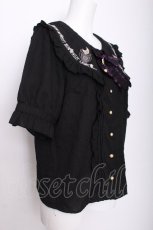 画像2: Amavel / Magical Cosmic Cosmetic 半袖ブラウス  黒 S-26-07-21-026-CA-BL-AS-ZS (2)
