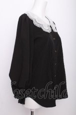 画像2: axes femme POETIQUE / スカラップ刺繍襟ブラウス  黒 S-26-07-21-028-AX-TO-AS-ZS (2)