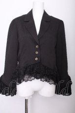 画像1: axes femme / レースフリル編上ジャケット  黒 S-26-07-21-029-AX-JA-AS-ZS (1)