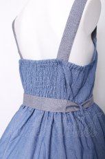 画像4: axes femme / リボンフラワー刺繍ジャンスカ  サックス S-26-07-21-035-AX-OP-AS-ZS (4)