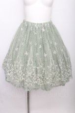 画像1: axes femme / 蝶々刺繍チュールスカート  グリーン S-26-07-21-045-AX-SK-AS-ZS (1)