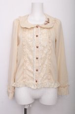 画像1: axes femme POETIQUE / レース切替刺繍ブラウス  オフ S-26-07-21-007-AX-BL-AS-ZS (1)