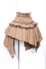 画像1: Ozz Croce / 2連ベルトレイヤードイレヘムスカート  カーキ S-26-07-21-055-OO-SK-HR-ZS (1)