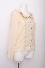 画像2: axes femme POETIQUE / レース切替刺繍ブラウス  オフ S-26-07-21-007-AX-BL-AS-ZS (2)