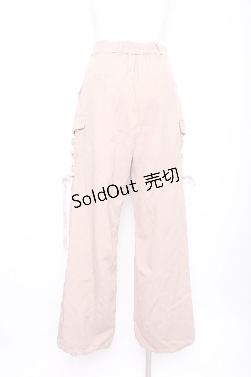 画像3: axes femme / レースアップカーゴパンツ  ピンクベージュ S-26-07-21-057-AX-PA-AS-ZS (3)