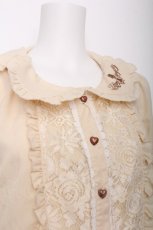 画像4: axes femme POETIQUE / レース切替刺繍ブラウス  オフ S-26-07-21-007-AX-BL-AS-ZS (4)