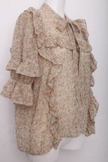 画像2: axes femme / 小花柄シフォンブラウス  オレンジ S-26-07-21-011-AX-BL-AS-ZS (2)