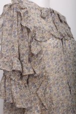 画像4: axes femme / 小花柄シフォンブラウス  ブルー S-26-07-21-012-AX-BL-AS-ZS (4)