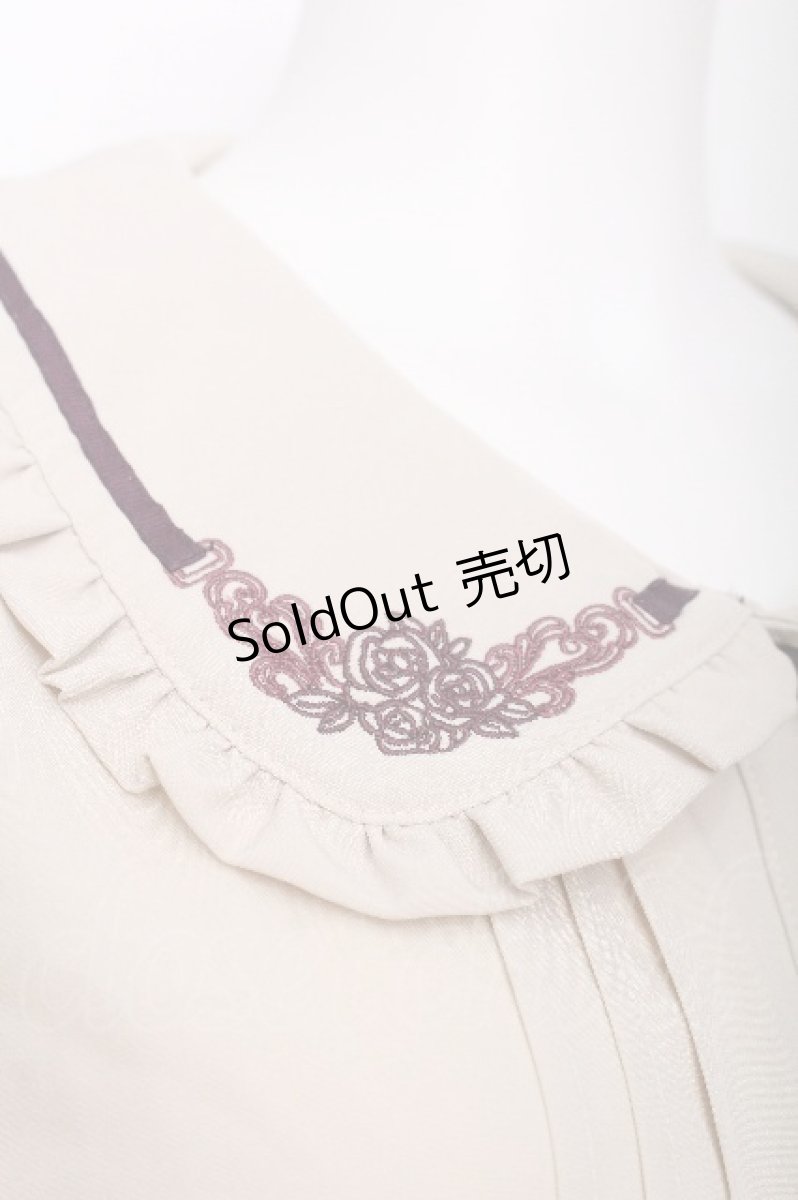 画像5: axes femme POETIQUE / リボンタイ付ローズ刺繍ブラウス  オフ S-26-07-21-013-AX-BL-AS-ZS (5)